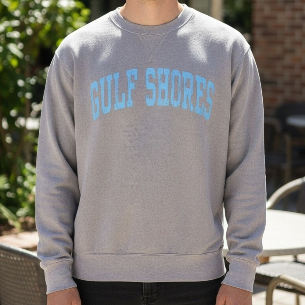 PEL Athletic Gulf Shores Sweatshirt Pullover Light Gray Blue Women's M